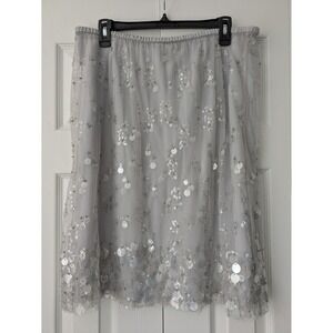J. Crew Silver Sequin A-Line Skirt